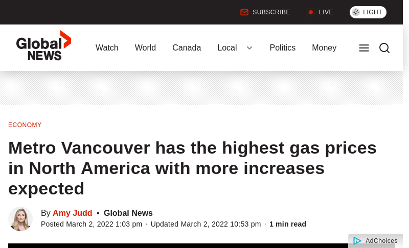 globalnews.ca Gas prices  