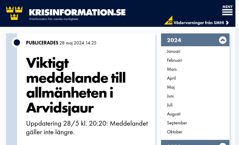 www.krisinformation.se   